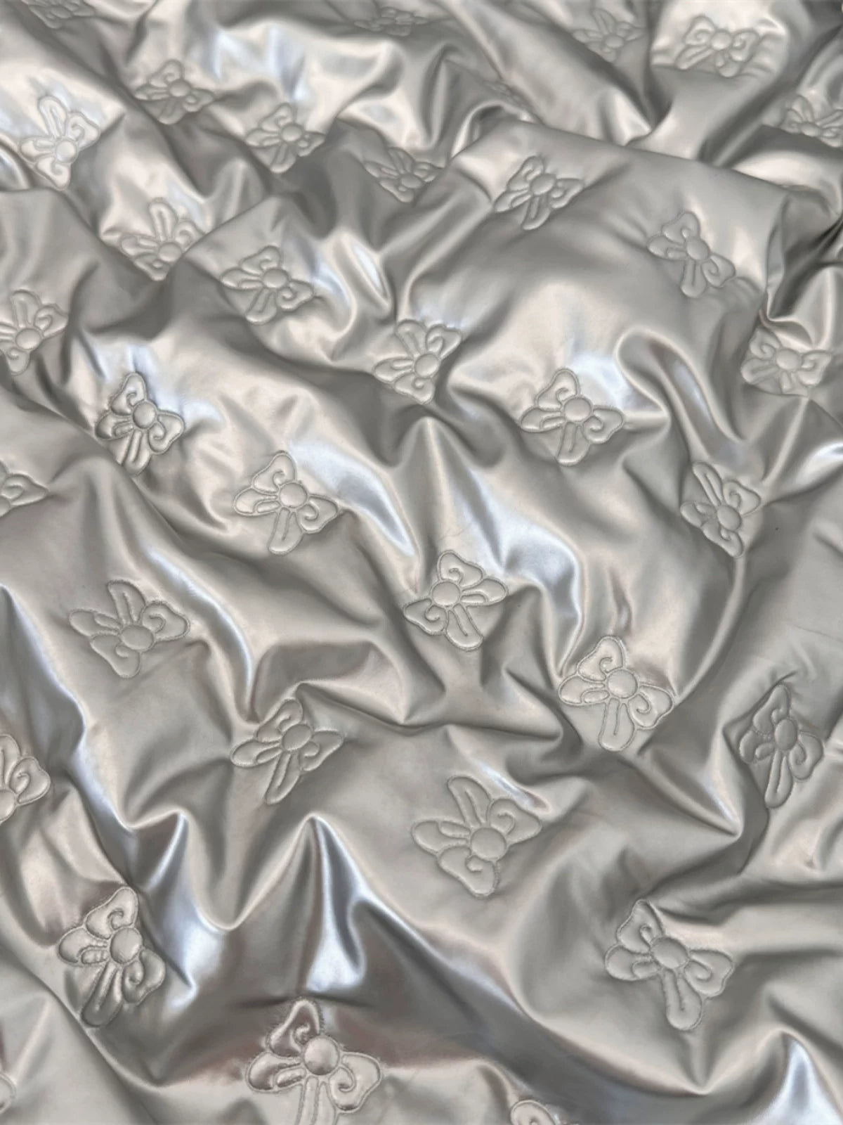 Quilted PU Leather Bow Fabric, for Bags & Vests