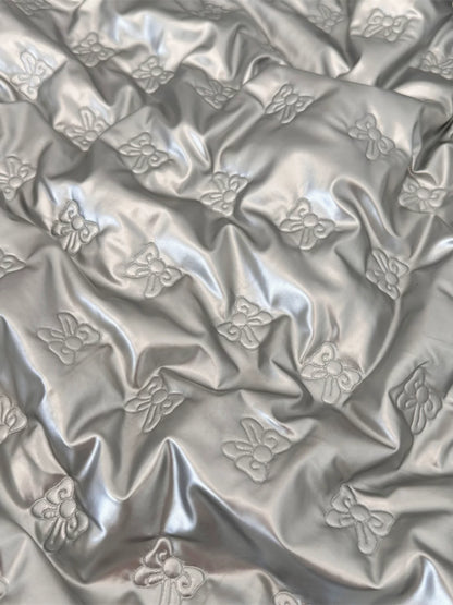 Quilted PU Leather Bow Fabric, for Bags & Vests