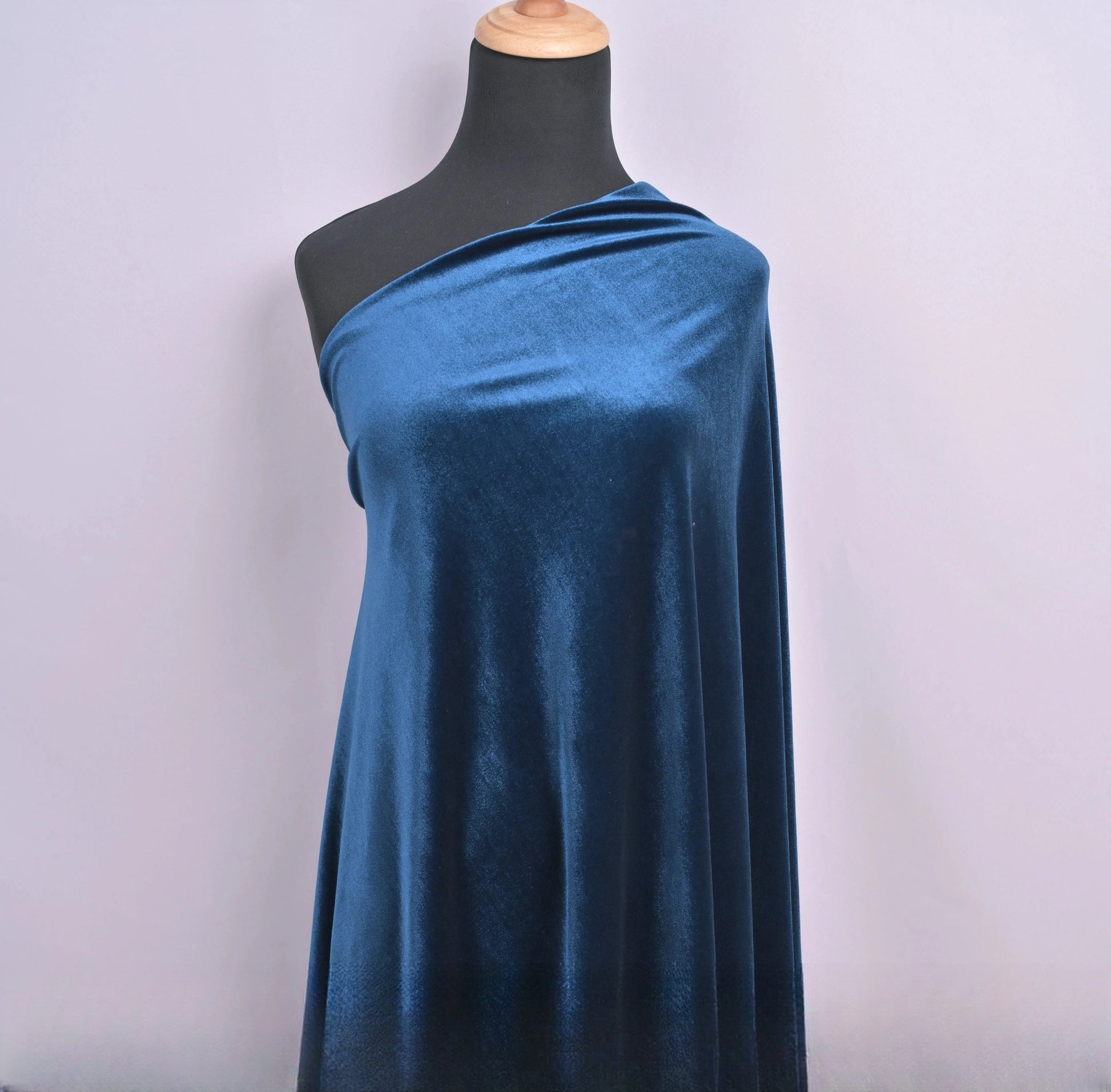 Silky Velvet Fabric, 20 Colors for Dresses, Qipao & DIY - Cobalt Blue