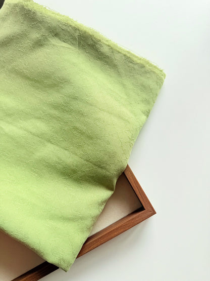 Cotton Jacquard Print Fabric, Green Botanical, for Dresses, Blouses & Scrunchies - Green Rose