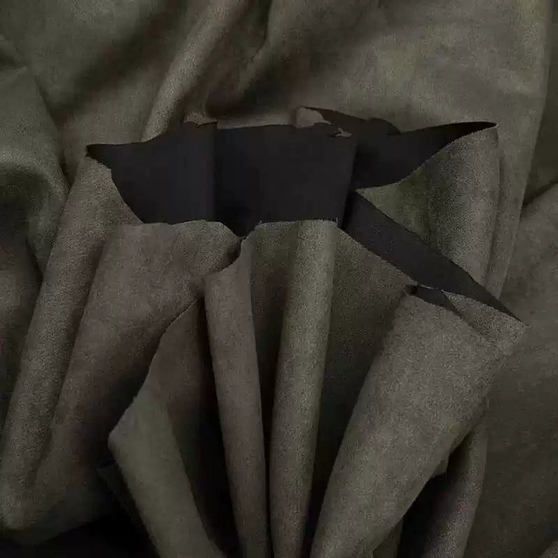 Lightweight Suede Fabric, Soft Brushed Polyester for Bags & Apparel - Army Green