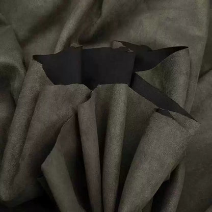 Lightweight Suede Fabric, Soft Brushed Polyester for Bags & Apparel - Army Green