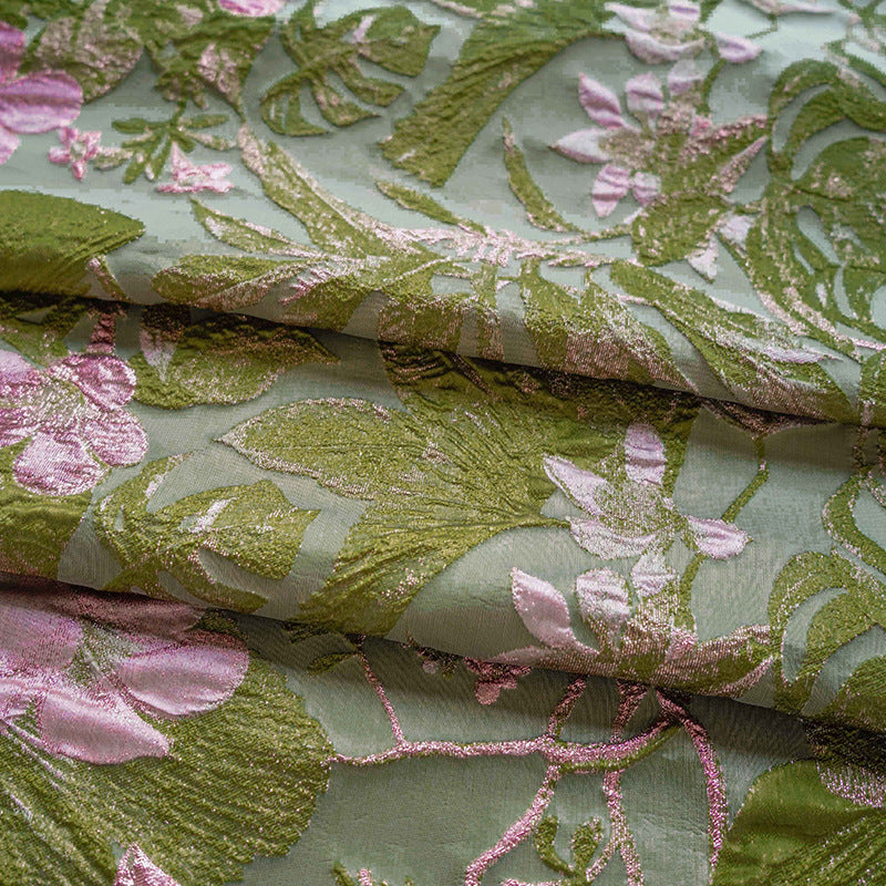 Crinkle Metallic Jacquard Fabric - Dress Apparel by the Yard