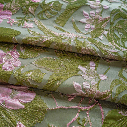 Crinkle Metallic Jacquard Fabric - Dress Apparel by the Yard
