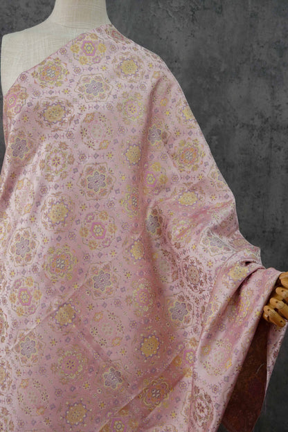 Gold Baoxiang Jacquard Fabric By The Yard | 8 Colors, 59" Wide for Jackets & Table Linens - Rose Pink