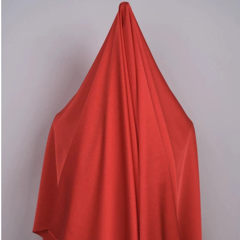 High-Stretch Satin Chiffon Fabric, 9 Colors for Loungewear, Shirts & Sleepwear - Red