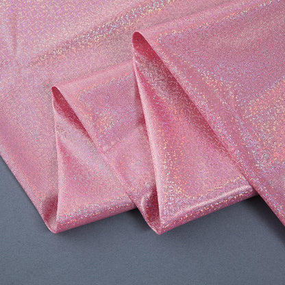 Silver Foil Stretch Stage Fabric, for Live Stream & Stage - Pink