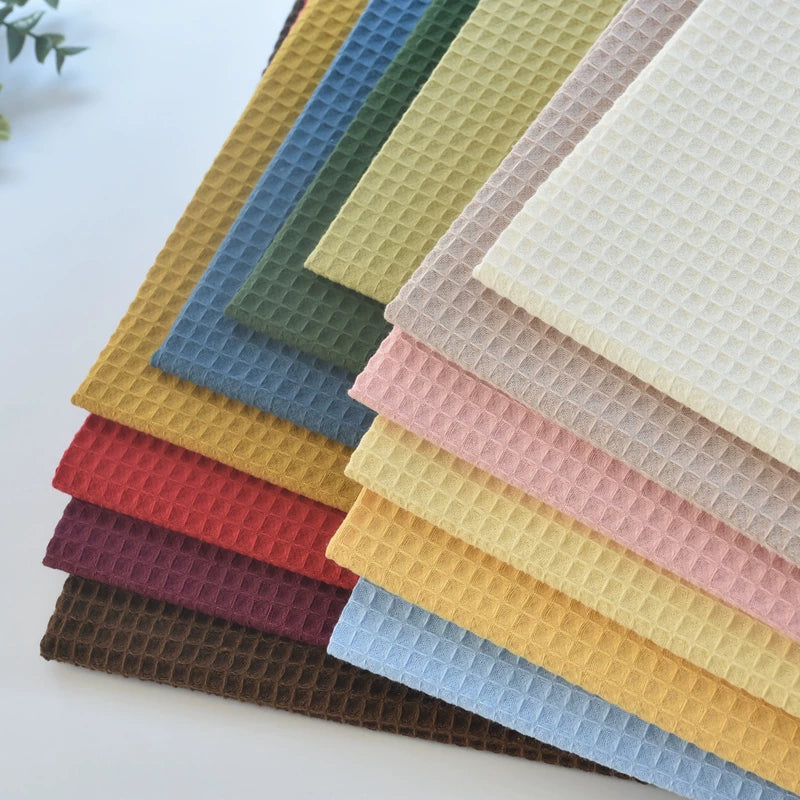 Cotton Waffle Fabric, Pure Solid, for Bathrobes, Pajamas & Home Textiles