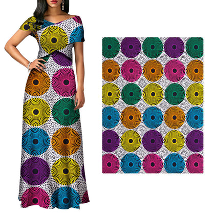 African Wax Print Fabric, Geometric Double-Sided Polyester (9 Prints)
