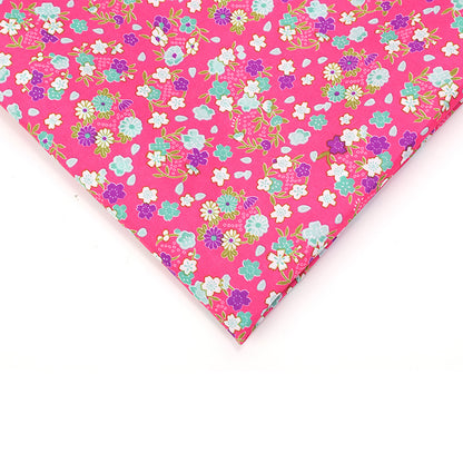 Small Floral Polyester Fabric, Tiny Print Cloth for Bags & Table Linens - Plum Red