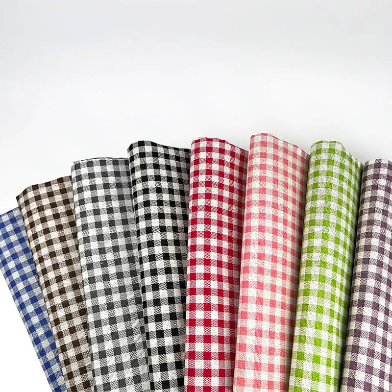 Plaid Cotton Linen Fabric for Tablecloths, Sofa Covers & Crafts