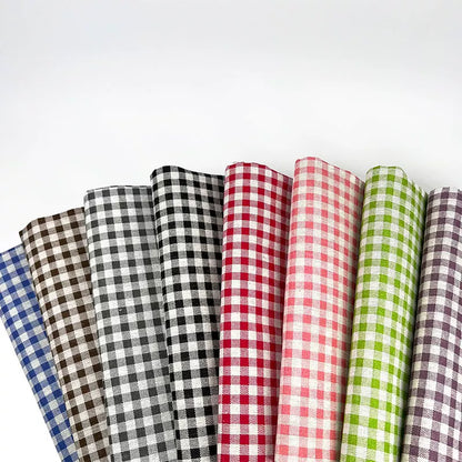Plaid Cotton Linen Fabric for Tablecloths, Sofa Covers & Crafts