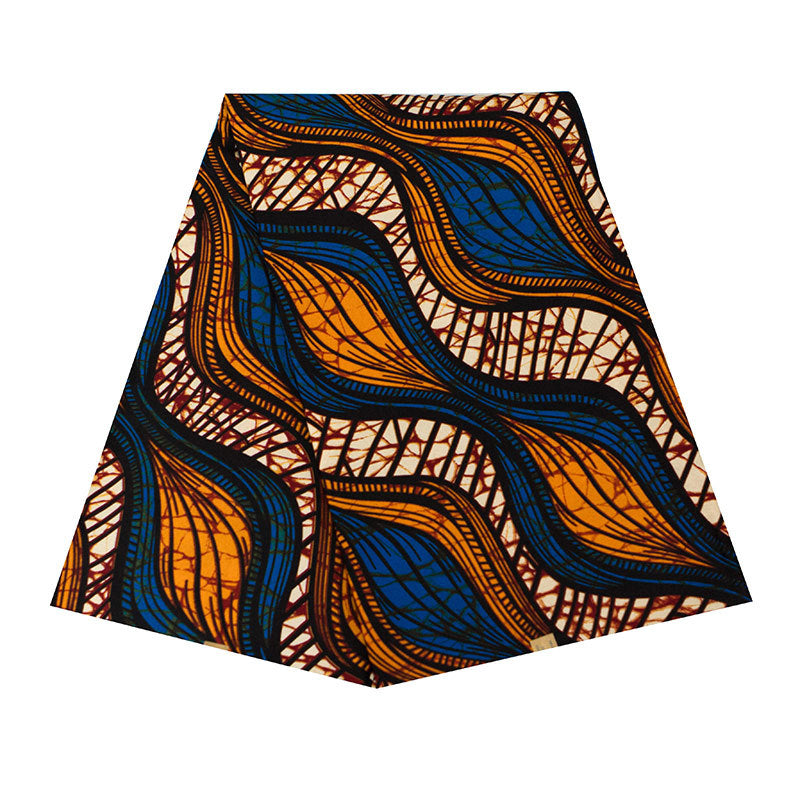 African Wax Print Fabric, Geometric Double-Sided Polyester (9 Prints) - FP6233