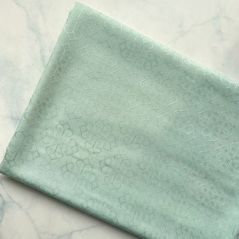 Rayon Botanical Jacquard Fabric, for Hanfu & Dresses - Light Pea Green