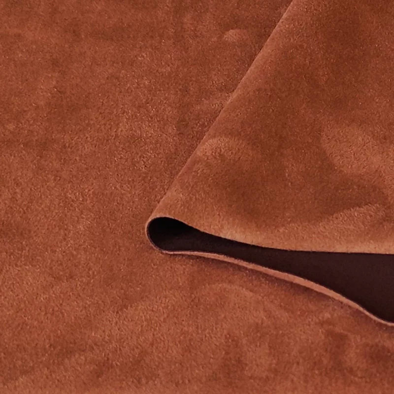 Brown Suede Upholstery Fabric for Sofa Covers & Cushions - Brown