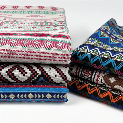 Ethnic Style Tablecloth Fabric, Linen-look Cloth for Dining & Home Decor