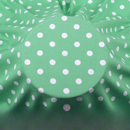 Rayon Polka Dot Fabric, Soft Challis Cloth for Dresses & Sleepwear - Green Dot