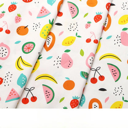Baby Cartoon Print Cotton Twill Fabric, Cute Kids Cloth for Bedding & Apparel - Summer Fruit