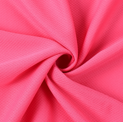 Moisture-Wicking Birdseye Polyester Knit Fabric, 4-Way Stretch - Red & Rose Red
