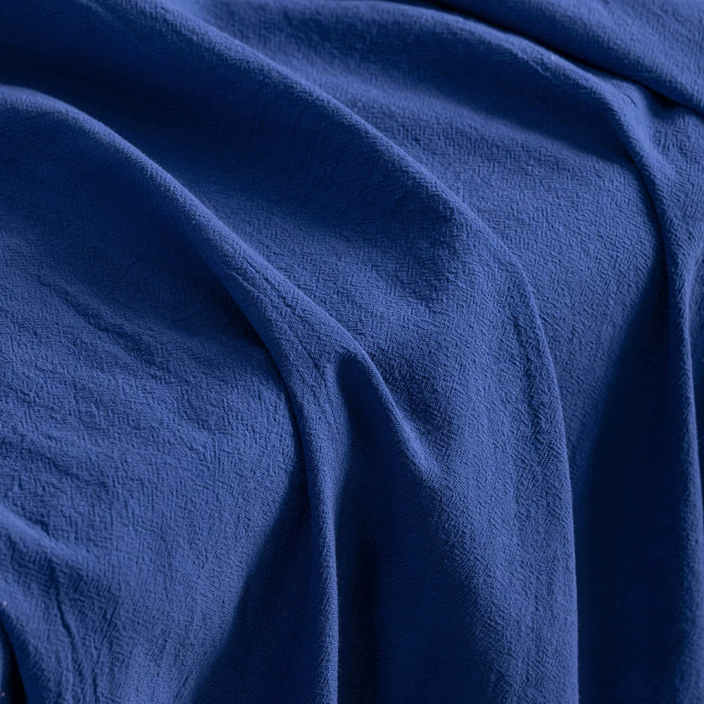 Washed Cotton Linen-Look Fabric, for Hanfu, 54 in Wide - Klein Blue