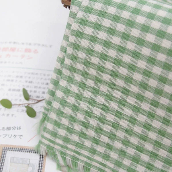 Thick Cotton Check Fabric, 210 GSM, for Upholstery & Storage - Check