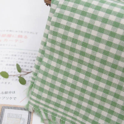 Thick Cotton Check Fabric, 210 GSM, for Upholstery & Storage - Check