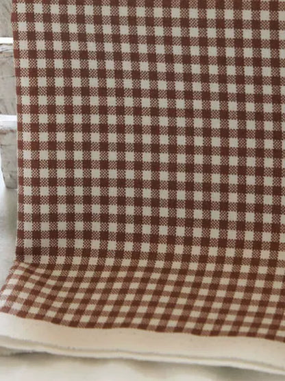Cotton Linen Check Fabric, for Curtains & Cushions