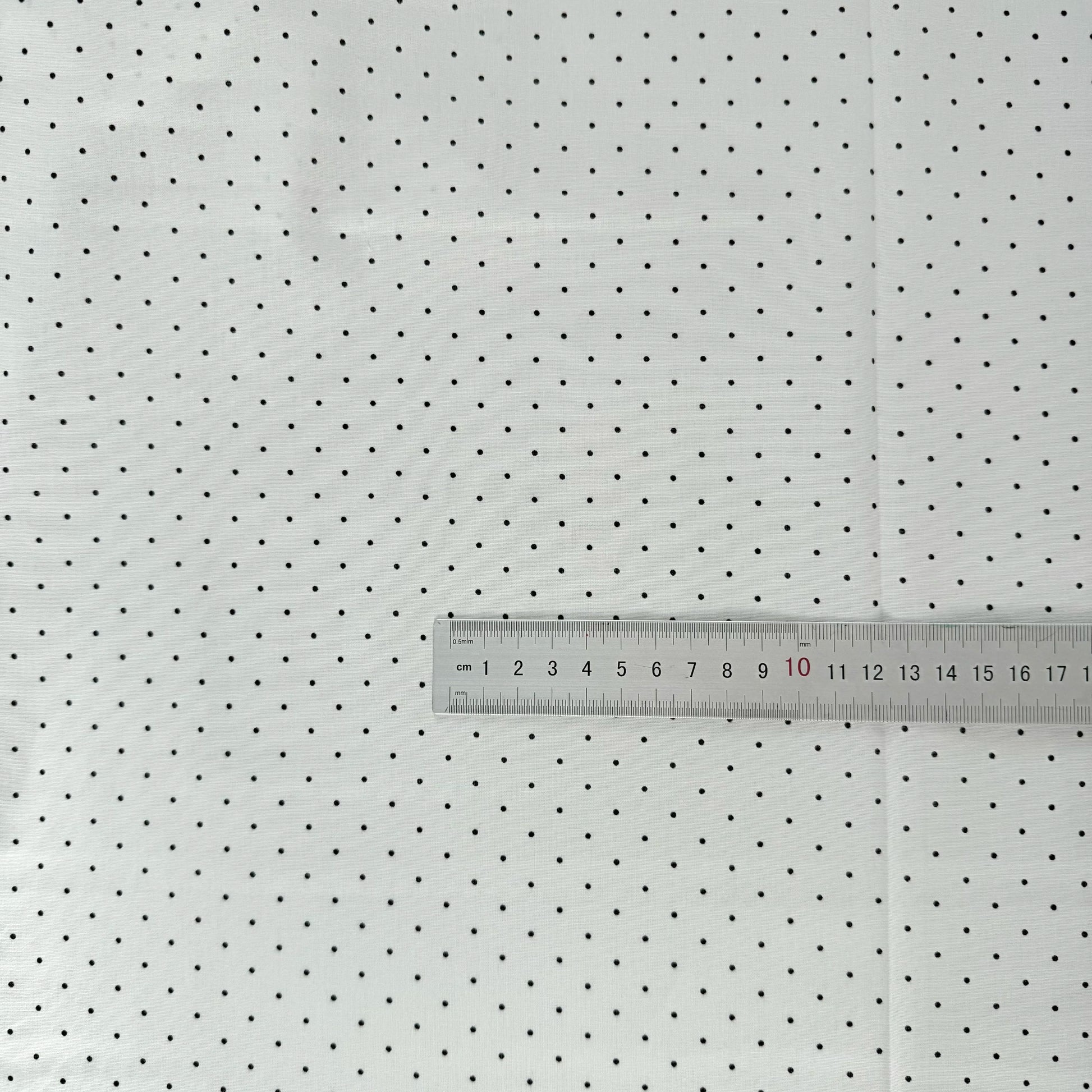 Cotton Shirting Fabric, Retro Stripe & Polka, for Shirts, Skirts & Hair Scrunchies - White Polka Dot
