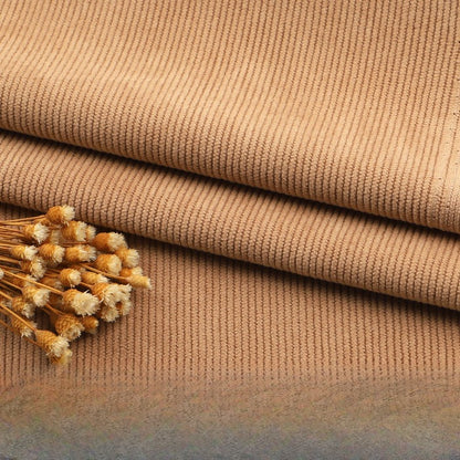 Fine Wale Corduroy Fabric, 16-Wale Solid Cloth for Upholstery & Apparel - Khaki