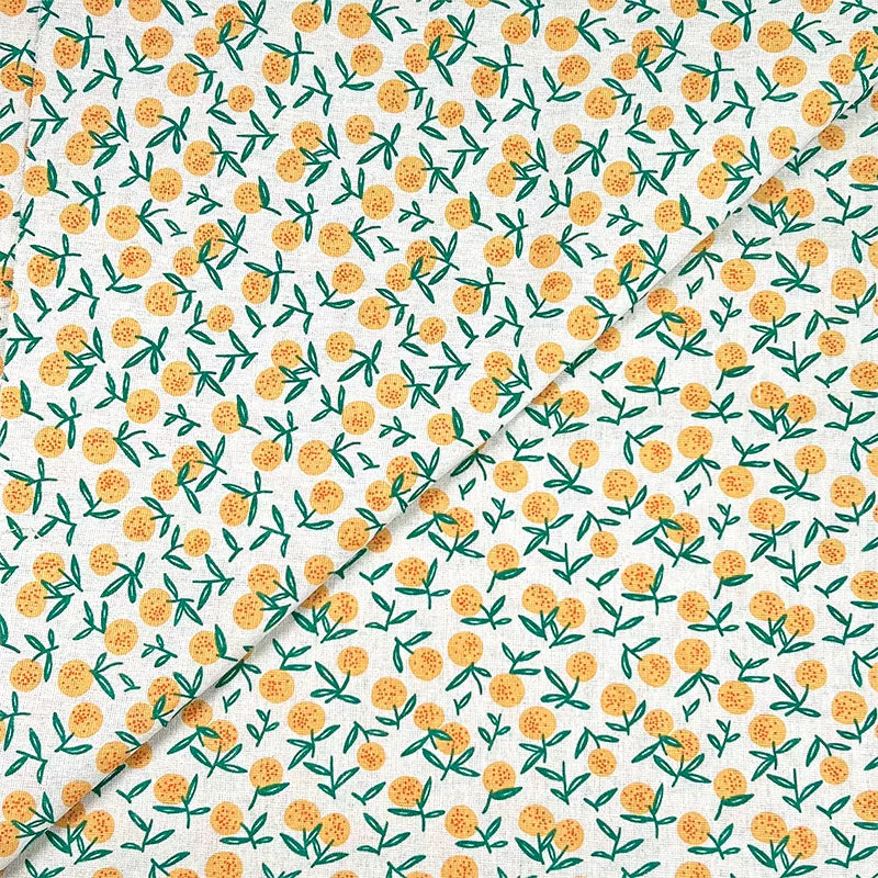Vintage Floral Cotton Linen Fabric for Tablecloths & Sofa Covers - Fruitful Harvest