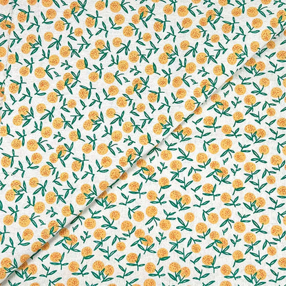 Vintage Floral Cotton Linen Fabric for Tablecloths & Sofa Covers - Fruitful Harvest