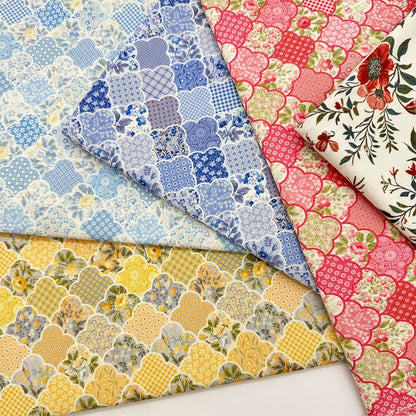 Bohemian Floral Cotton Linen Fabric for Tablecloths & DIY Crafts