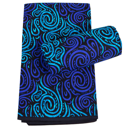 African Wax Print Fabric, Double-Sided Polyester (5 Prints) - fp6623