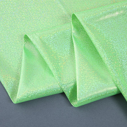 Silver Foil Stretch Stage Fabric, for Live Stream & Stage - Light Green