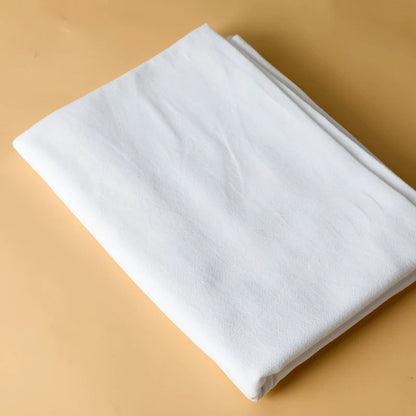 Washed Cotton Fabric, Pre-Dyed Solid for Embroidery & DIY Crafts - Bleached White 2#