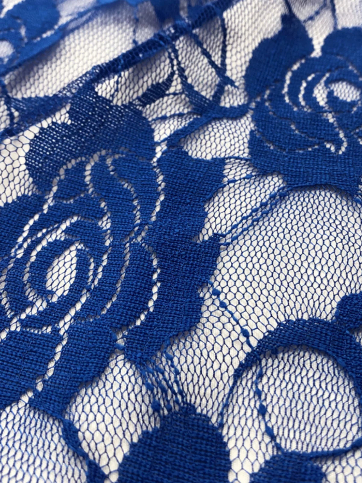Rose Lace Fabric, Sheer Stretch Net for Weddings & Decor