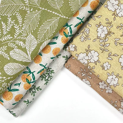 Vintage Floral Cotton Linen Fabric for Tablecloths & Sofa Covers