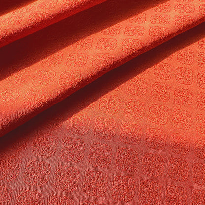 Rayon Jacquard Fabric, Persimmon Calyx Motif for Qipao, Lining & Craft
