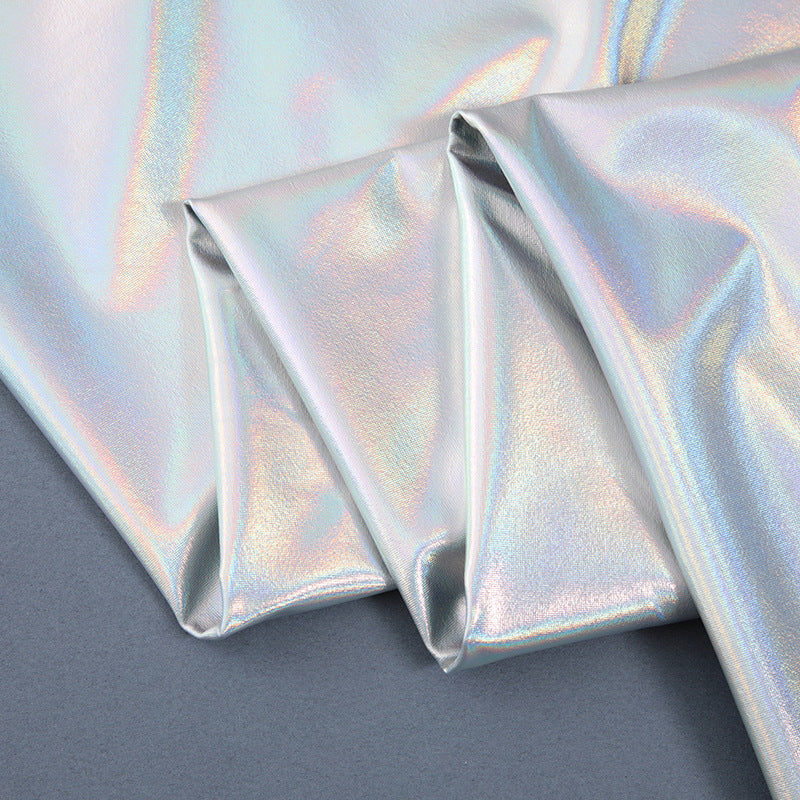 Iridescent Stretch Stage Fabric, for Backdrops & Costumes - Silver