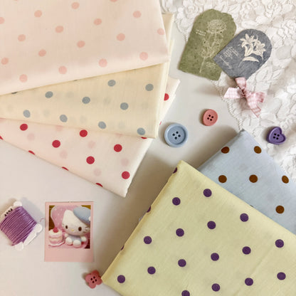 Cotton Print Fabric, Fresh Polka Dots, for Homewear, Scrunchies & Dollwear