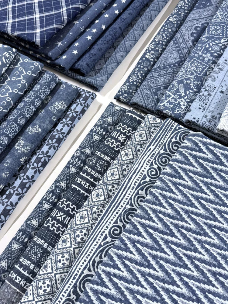 Cotton Denim Fabric, Washed Prints, for Dresses, Shirts & DIY