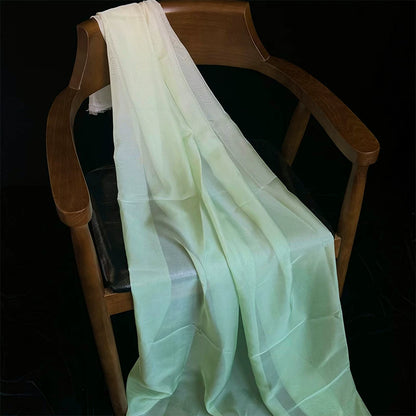 Ombre Chiffon Gradient Print Fabric, Sheer Polyester for Hanfu & Decor - 2