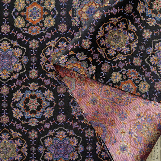 Gold Baoxiang Jacquard Fabric By The Yard | 8 Colors, 59" Wide for Jackets & Table Linens