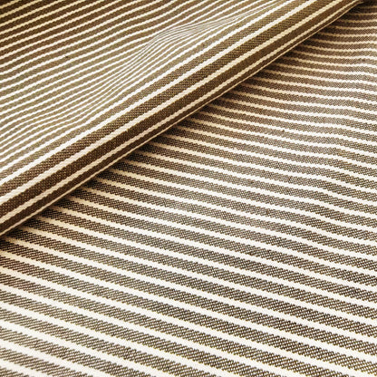 Yarn-Dyed Denim Fabric, Striped, 59 in Wide - Brown