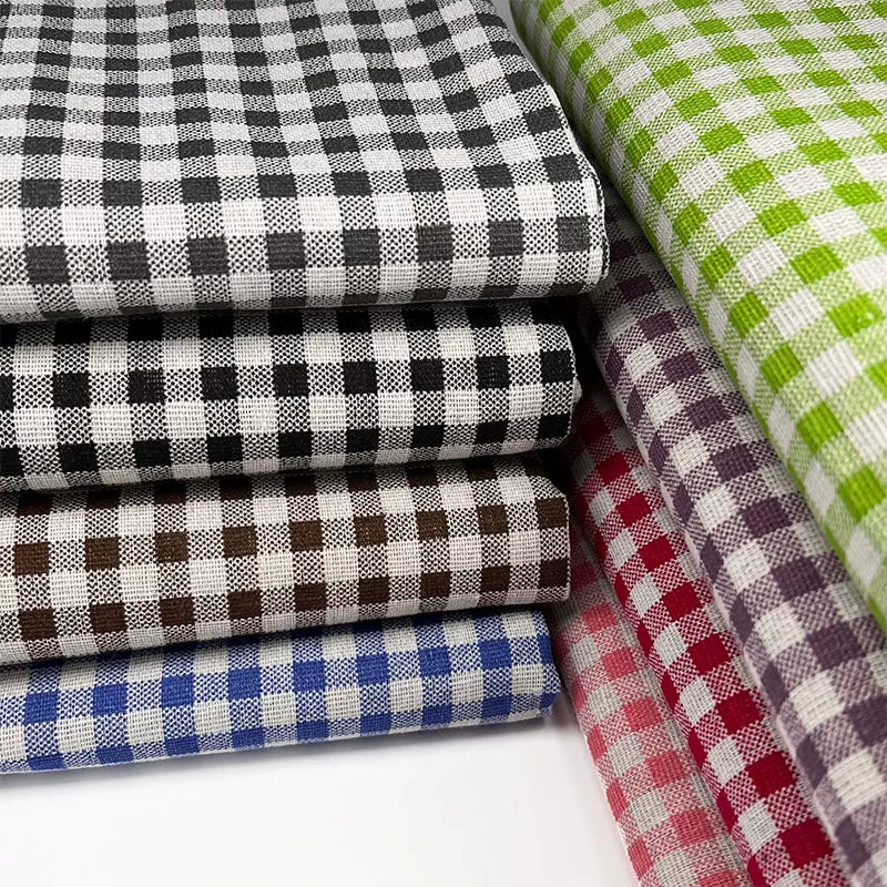 Plaid Cotton Linen Fabric for Tablecloths, Sofa Covers & Crafts
