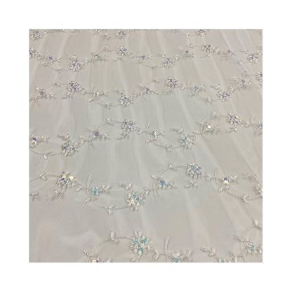 Embroidered Sequin Mesh, Floral, 51 in Wide
