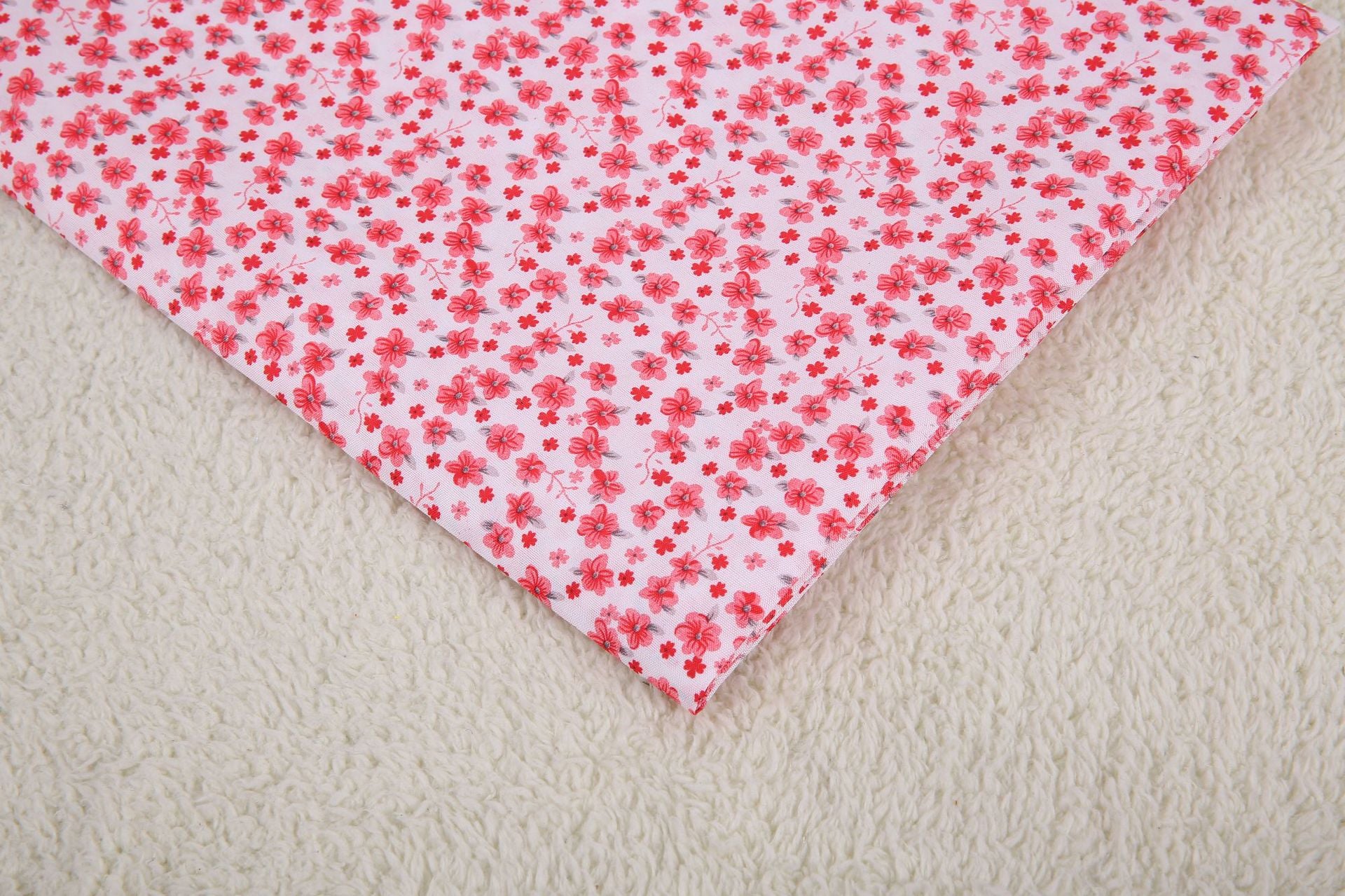 Polyester Orchid Print Fabric, for Hair Pieces & Crafts - Red
