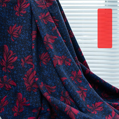 Printed Bonded Fleece-Back Fabric, Warm Corn-Grid Cloth for Jackets & Home - Autumn Frost Leaf