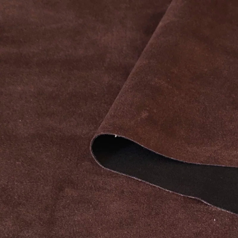 Brown Suede Upholstery Fabric for Sofa Covers & Cushions - Coffee Brown
