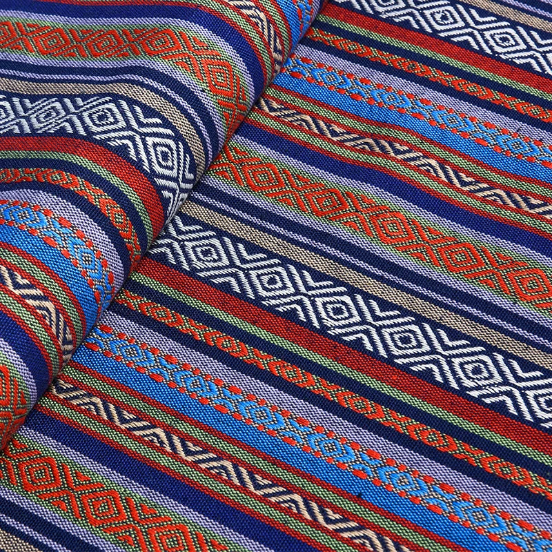 Ethnic Cotton Linen Tablecloth Fabric, Vintage Woven for Home Decor - 26#